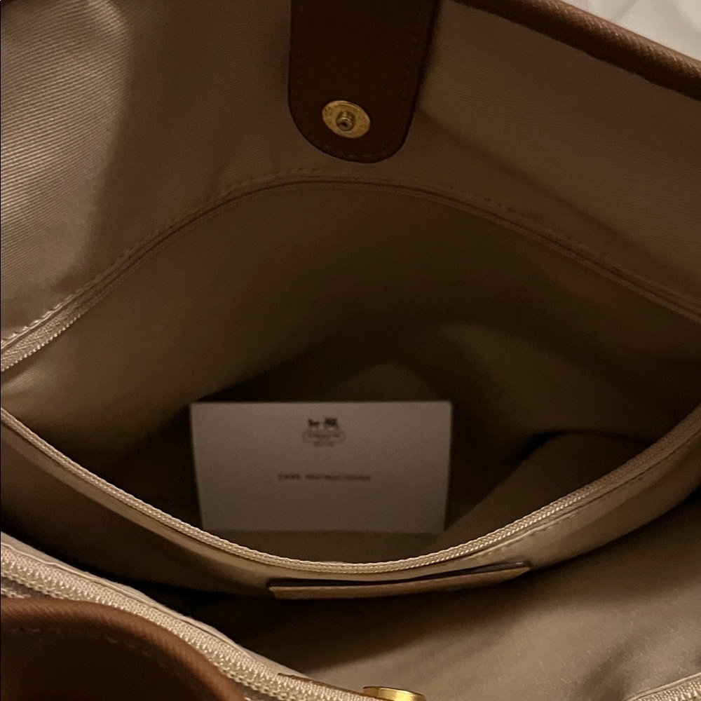 Coach Payton Chestnut Brown Leather Tote with Gold Accents - Picture 10 of 16